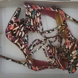 Heels  size 7 women multi-color jubilee